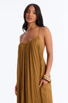 Never Average Plisse Maxi Dress - Gold
