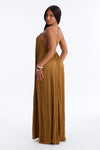 Never Average Plisse Maxi Dress - Gold