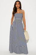 Anne Striped Maxi Dress - Navy
