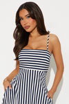 Anne Striped Maxi Dress - Navy