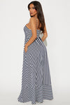 Anne Striped Maxi Dress - Navy