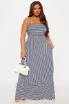 Anne Striped Maxi Dress - Navy