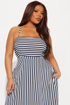 Anne Striped Maxi Dress - Navy