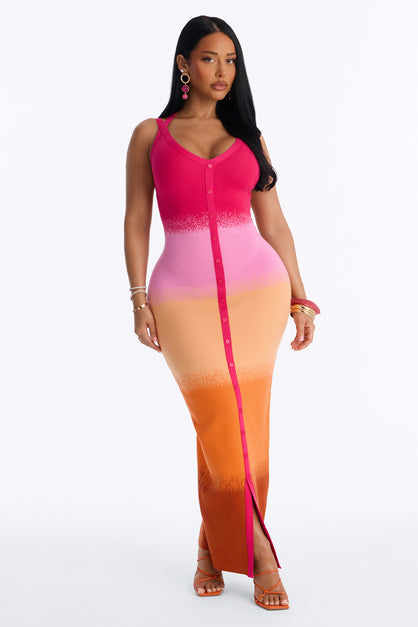 Like None Other Sweater Maxi Dress - Pink/combo