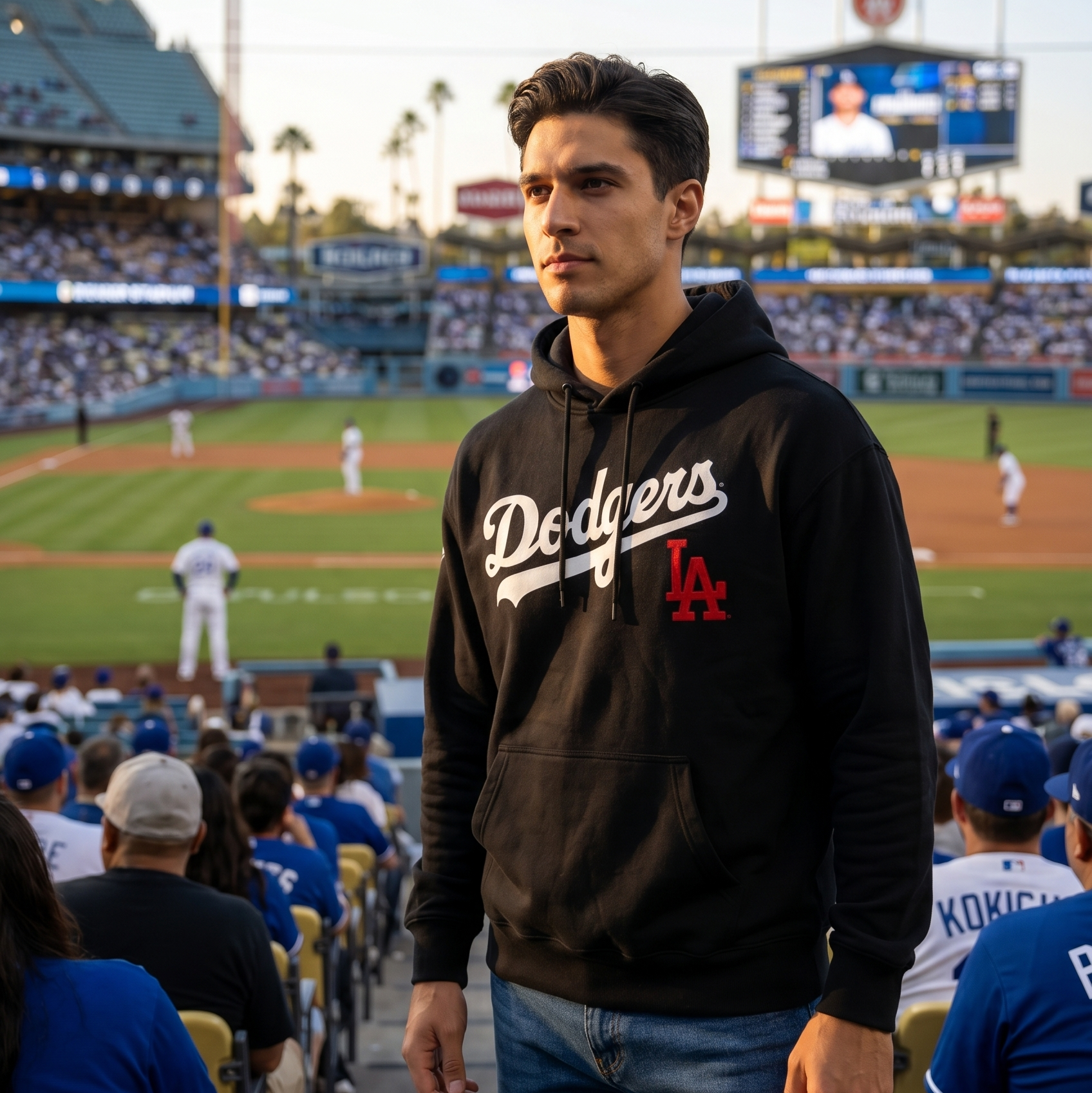 Los Angeles Dodgers Pullover Hoodie Sweatshirt - Black